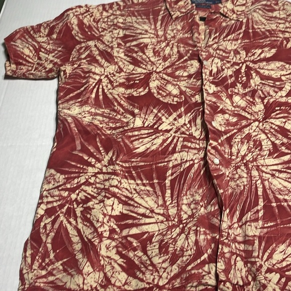 Vintage polo Ralph Lauren 90s red leaf print Hawaiian camp shirt Men’s L - Picture 5 of 10